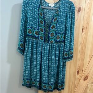 Umgee Blue and Green Patterned Tunic